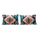 Set of 2 vintage ikat cushion covers 61x41 cm