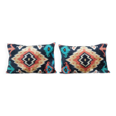 Set of 2 vintage ikat cushion covers 61x41 cm