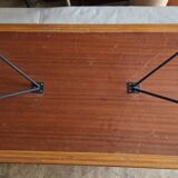 Etienne Fermigier (1932-1973) Aluminium table and black lacquered metal 1960