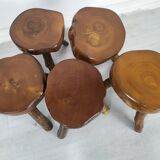 Brutalist coffee table and stools