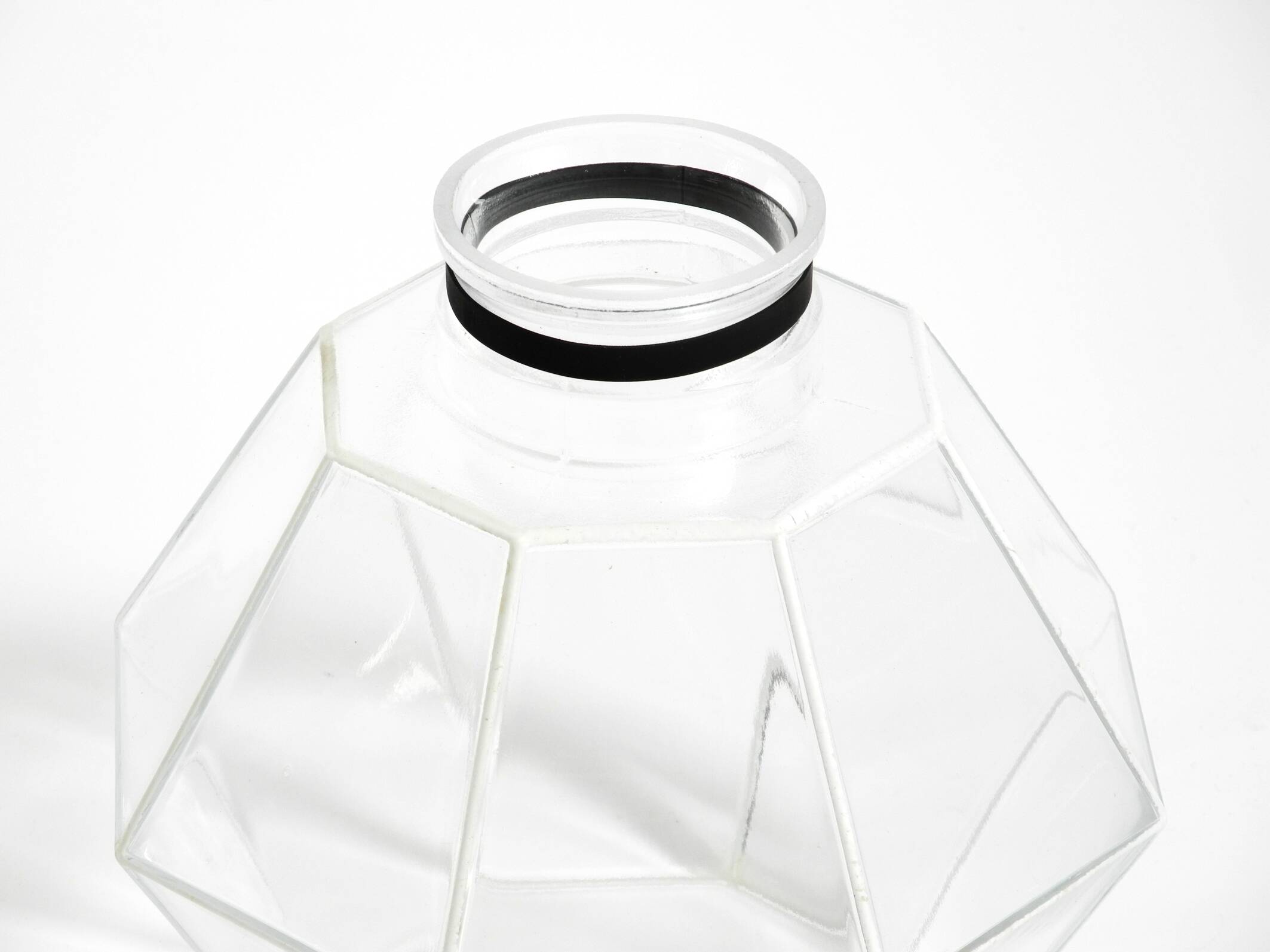 1970s Limburg glass ceiling lamp in octagon shape with its original box