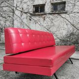 Red leatherette sofa, 1970s