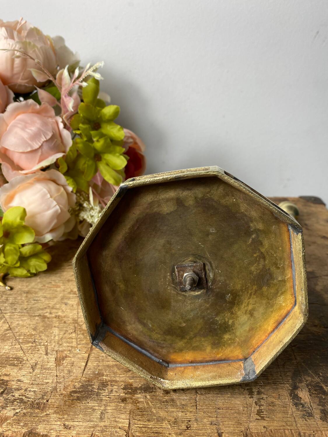 Candlestick, Seven-branched Menorah in brass