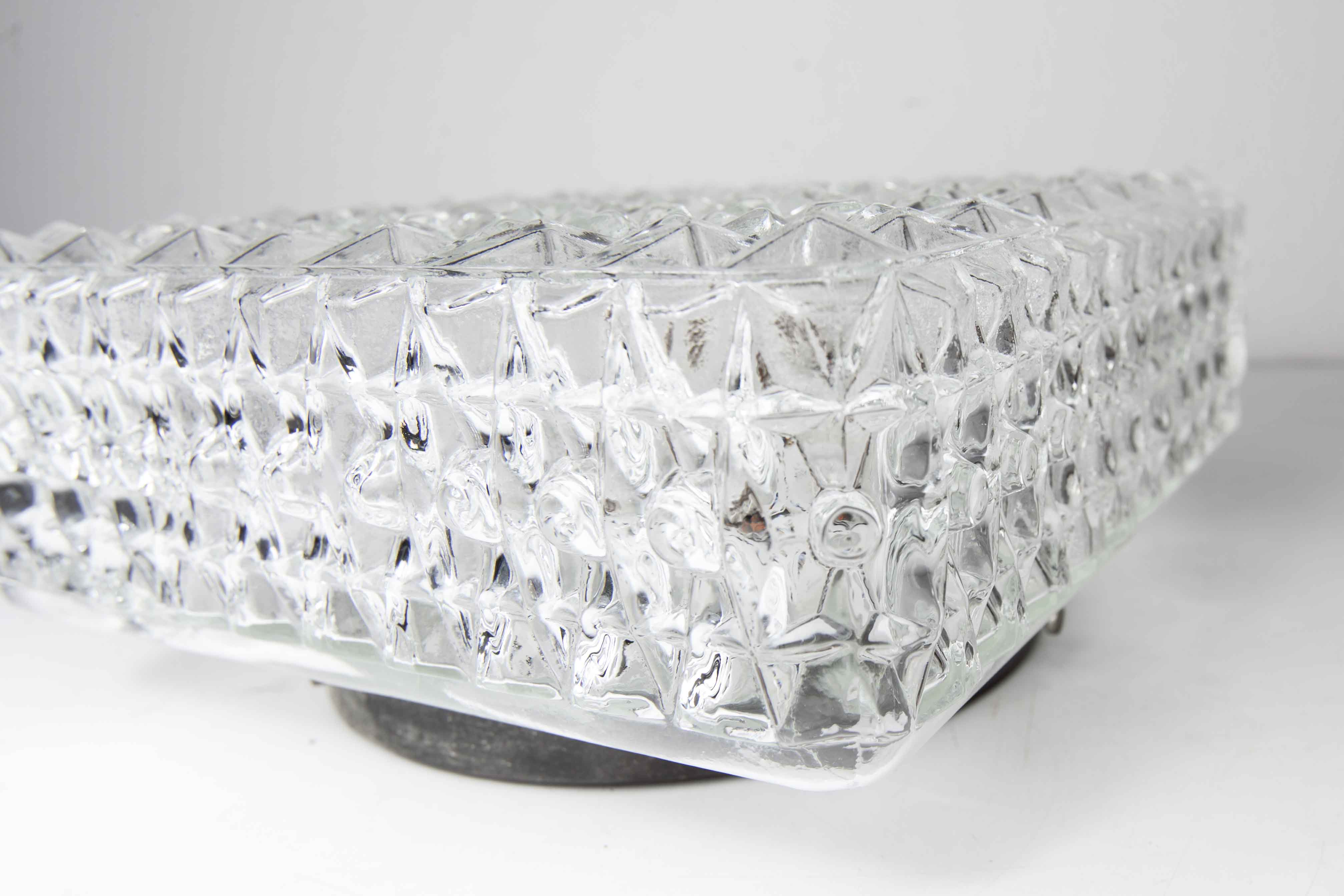 60's square glass floral-shaped ceiling