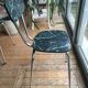 4 chaises en formica vert très foncé effet marbre