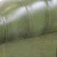 Stylish, English green cow leather spacious 2.5 seater chesterfield sofa
