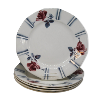 Lot de 5 assiettes plates Printemps Digoin