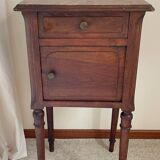 Antique bedside table in wood and marble