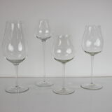 Set of Large Glass Goblets 1960s, Czechoslovakia