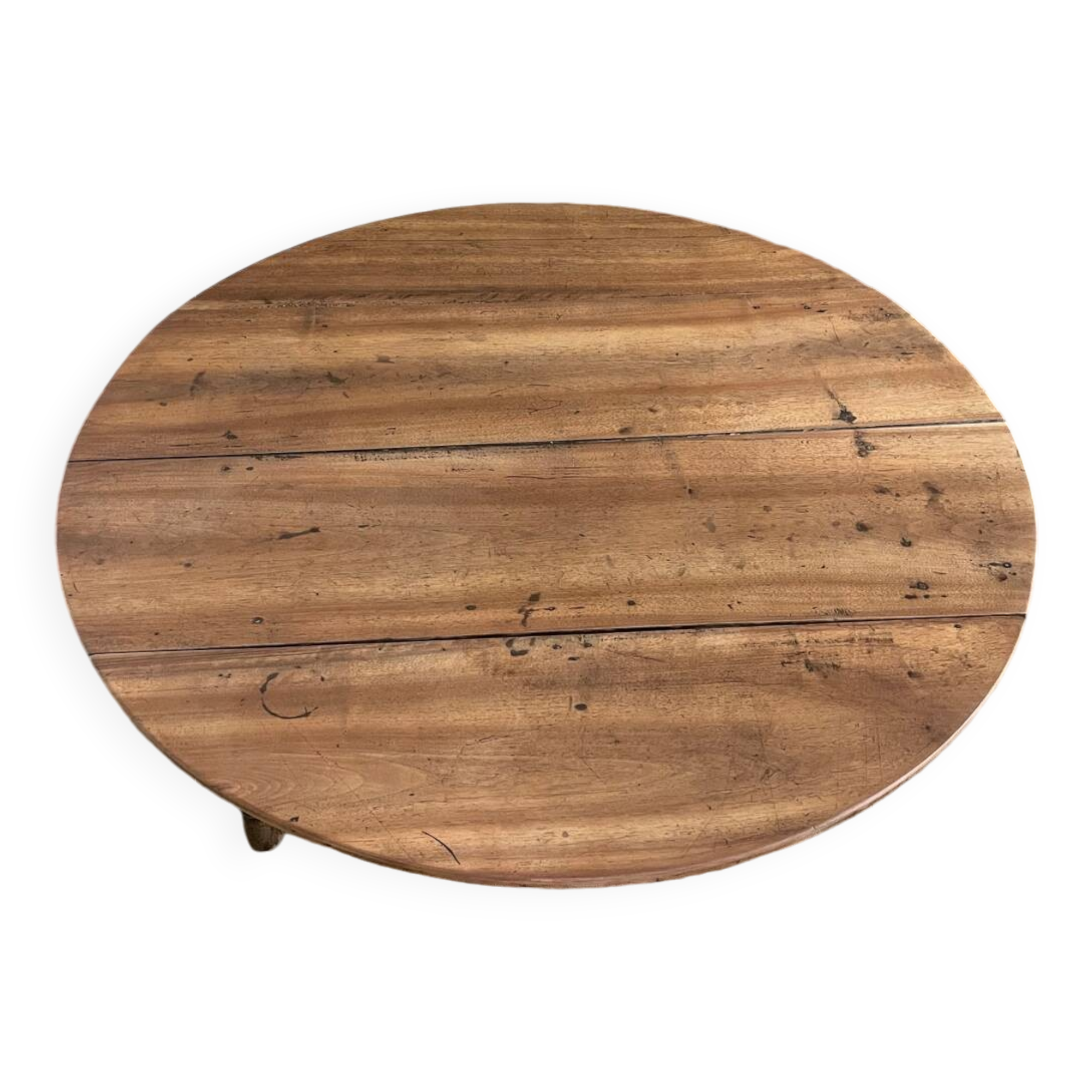 Round coffee table with hinged doors