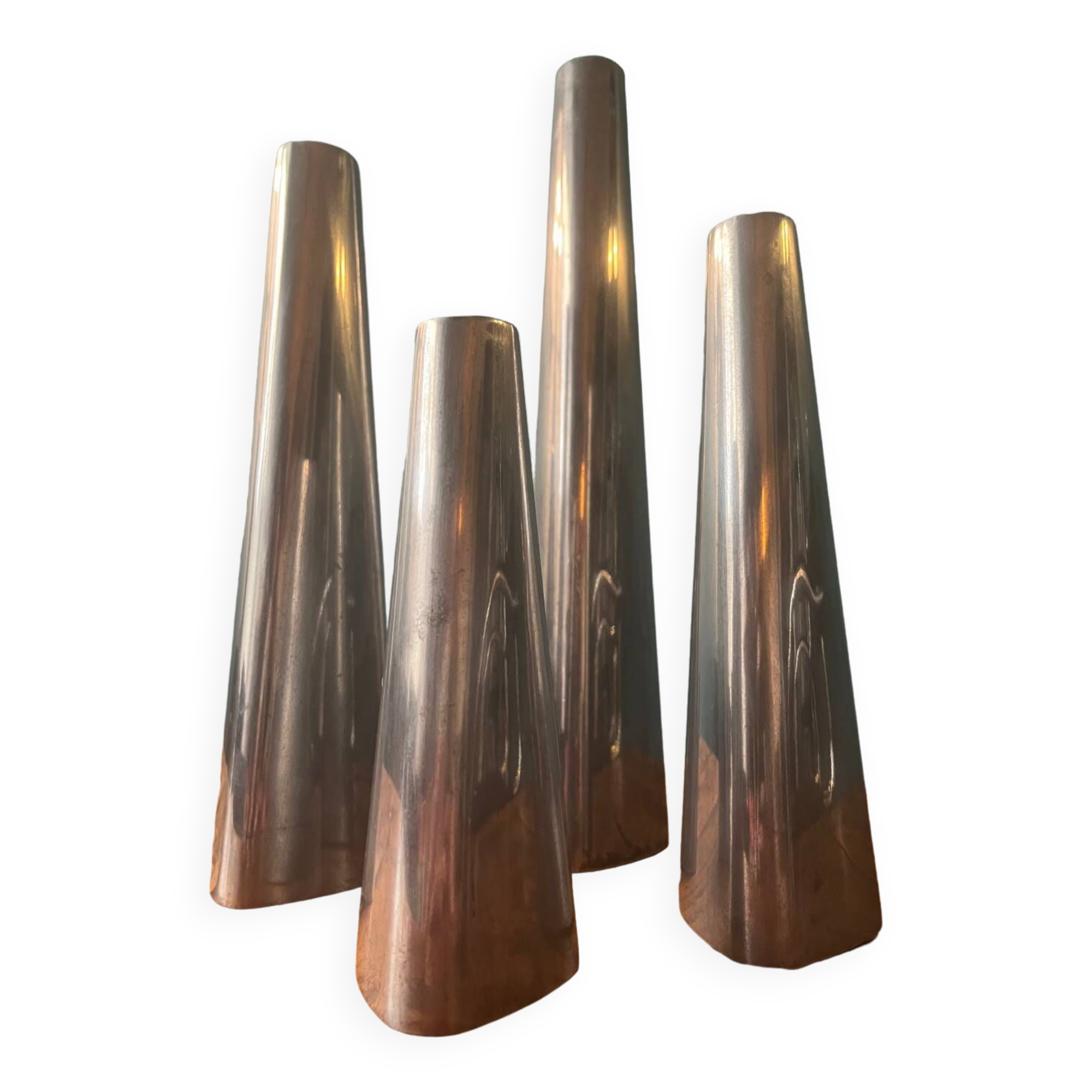 Ensemble de 4 bougeoirs vintage en aluminium ikea 1990
