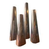 Ensemble de 4 bougeoirs vintage en aluminium ikea 1990