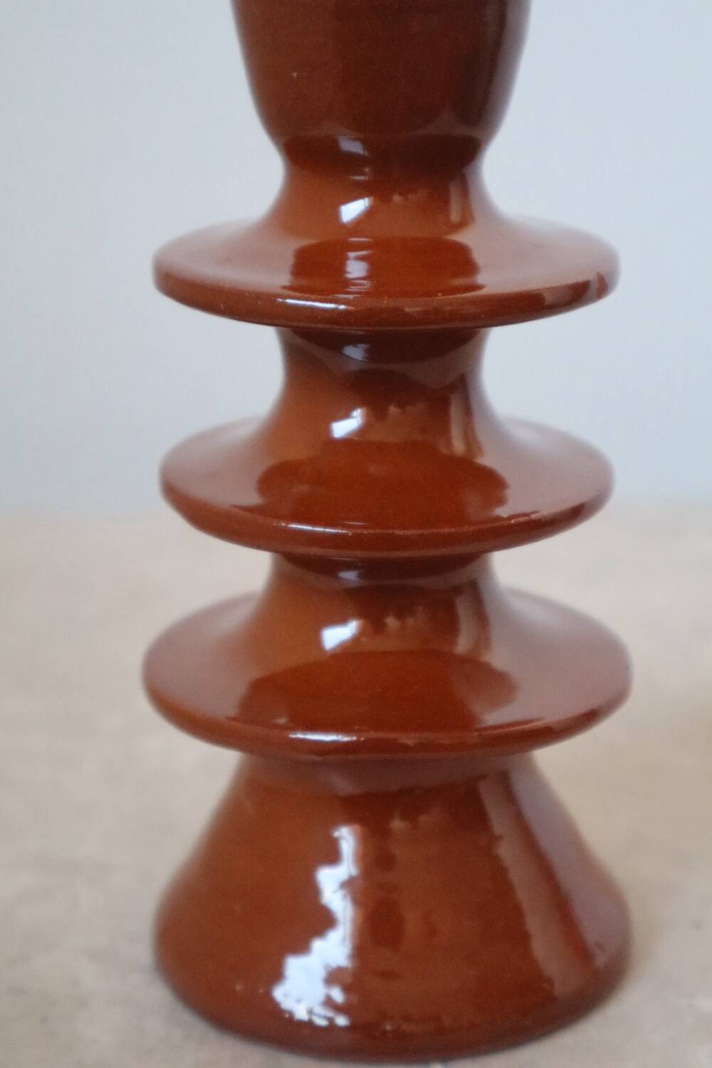 Large Modern Brown Ceramic Colorful Candle Holder