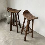 Pair of brutalist high stools