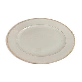 Plat ovale doré et blanc