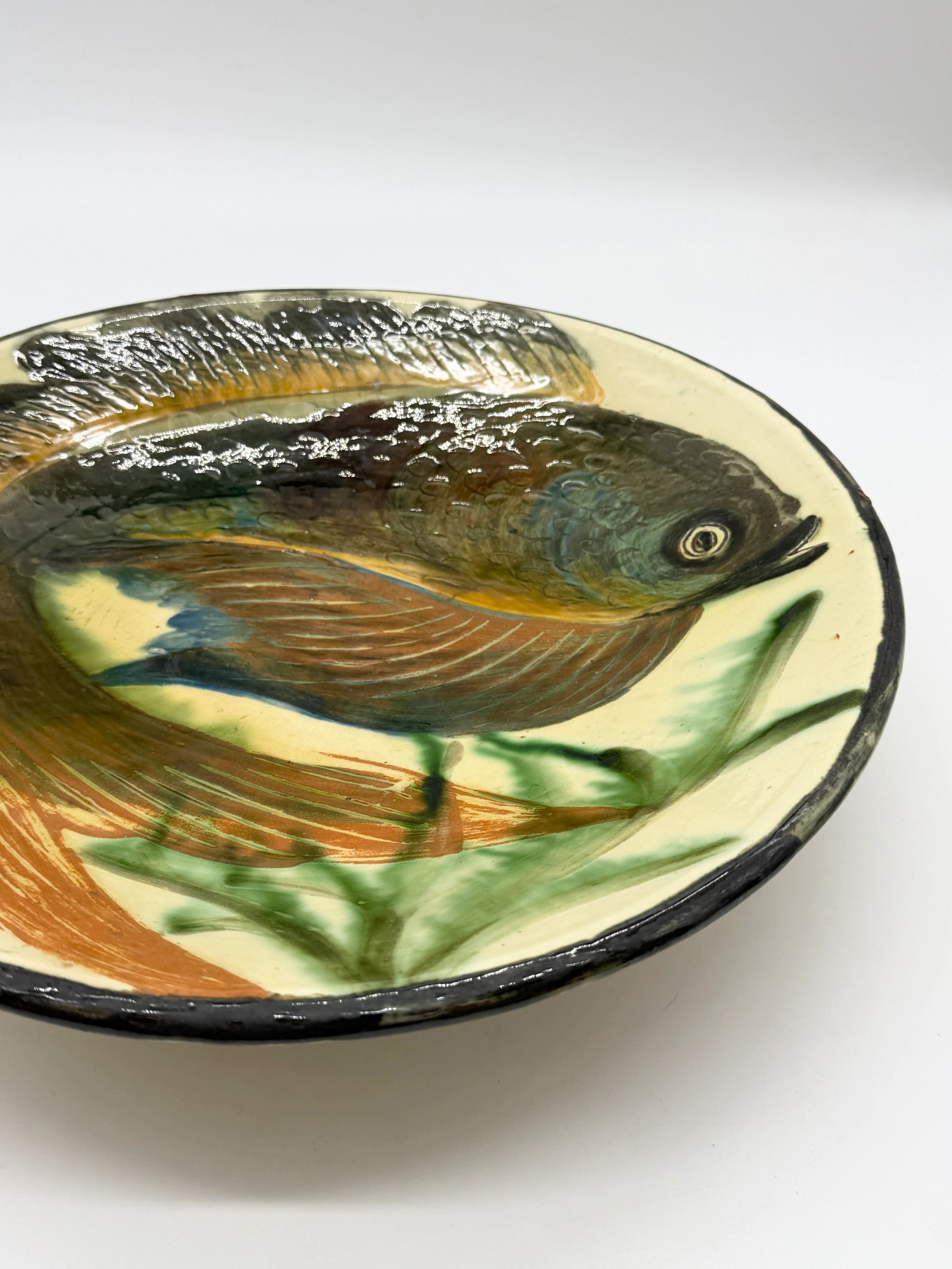 Large fish plate, Puigdemont La Bisbal, Catalonia 1960s
