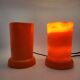 Designer lamp in orange plastic Space Age Vintage 1970 Vintage set of 2