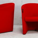Pair of red Arflex armchairs. Italy, circa 1980