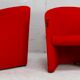 Paire de fauteuils Arflex rouges. Italie, circa 1980