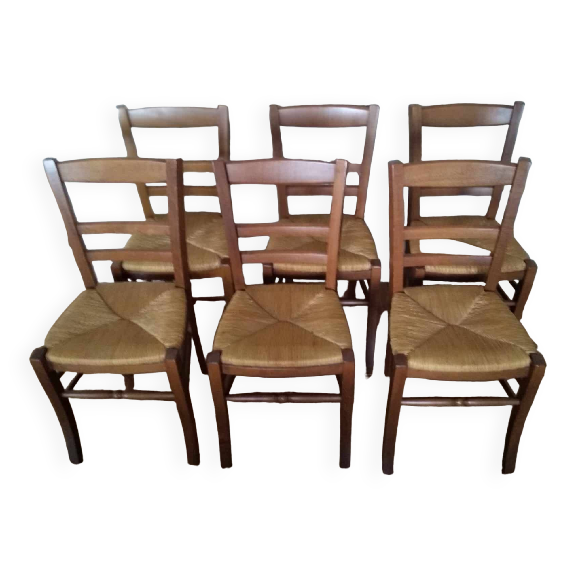 Set of 6 straw chairs