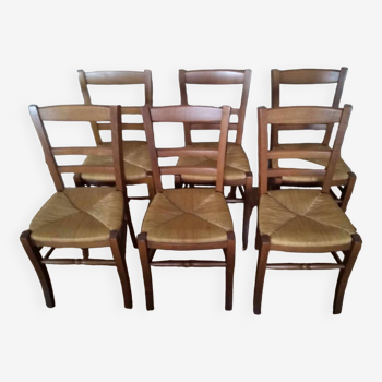 Set of 6 straw chairs