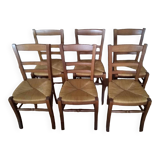 Set of 6 straw chairs