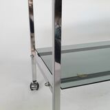 Vintage chrome and smoked glass console