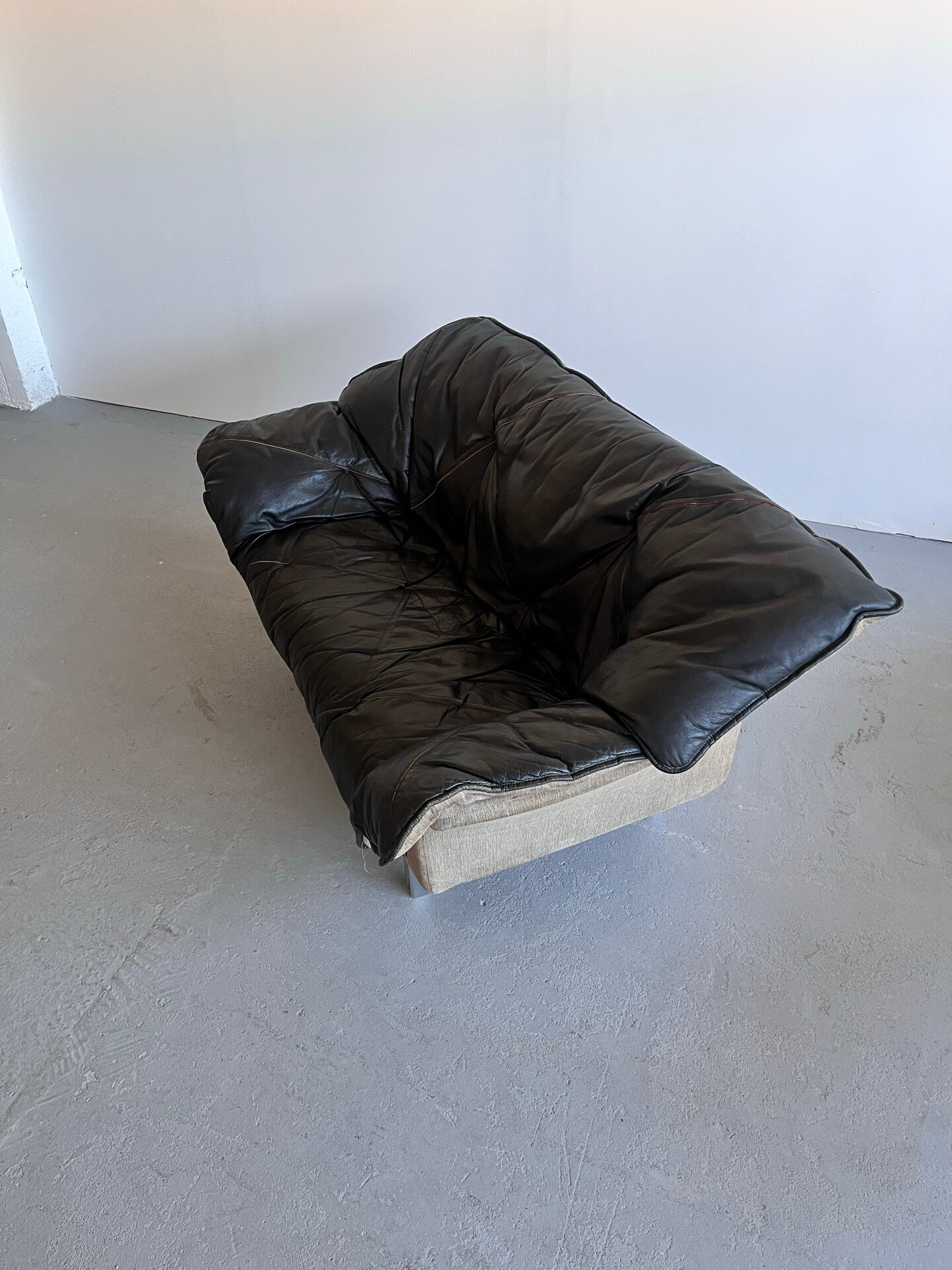 Canapé en cuir par Ulferts Suède, années 1970, milieu du siècle.