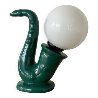 Lampe Saxophone Années 1980 Céramique Vintage Globe Jazz
