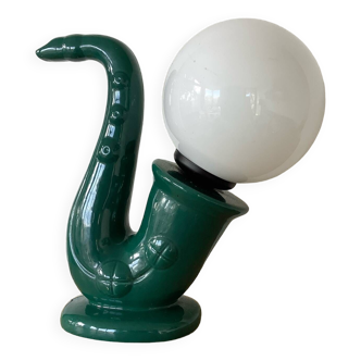 1980s Saxophone Lamp Vintage Ceramic Globe Jazz