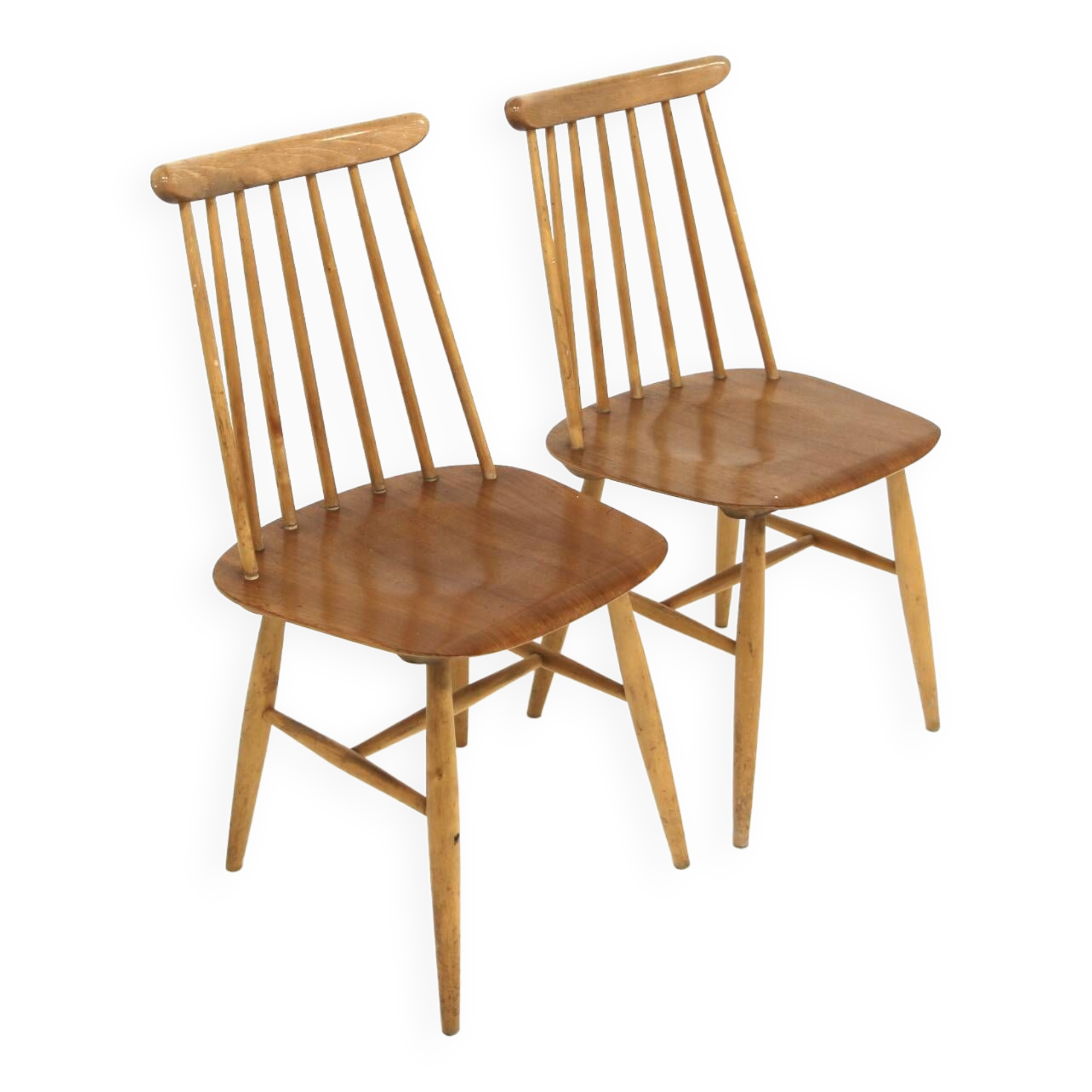 Set of 2 Scandinavian "Fanett" chairs by Ilmari Tapiovaara, Sweden, 1960