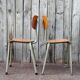 Vintage industrial chair Tubax in wood and metal