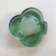 Vintage thick green glass aperitif bowl in the shape of a clover