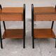 Pair of vintage bedside tables modernists wood and metal