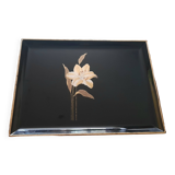 Vintage black lacquered tray - Melarti