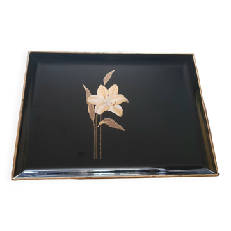 Vintage black lacquered tray - Melarti