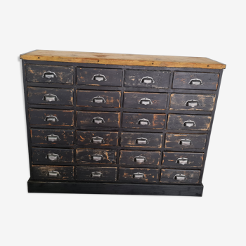 Old workshop drawer cabinet industrial furniture black patina