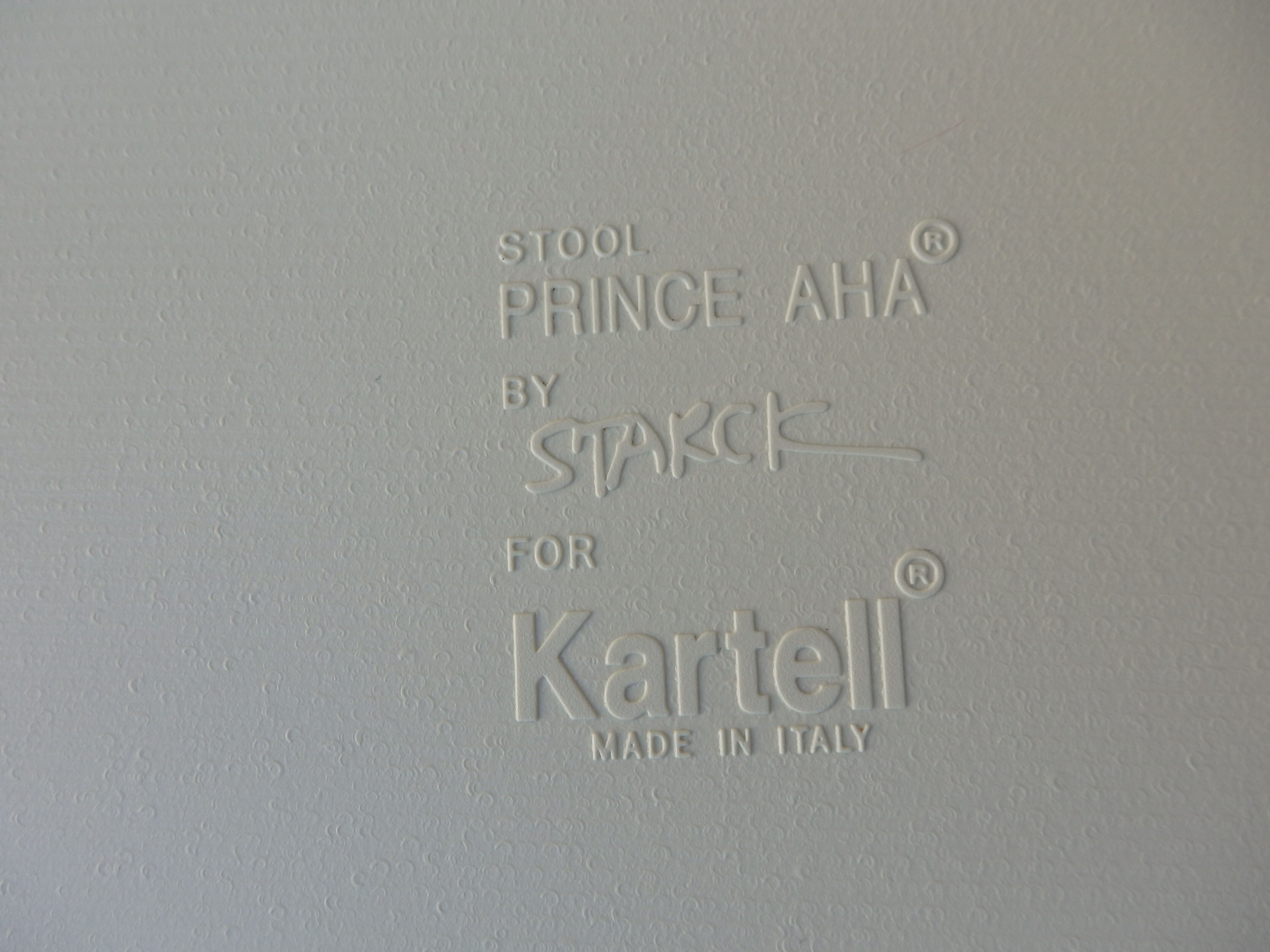 Pair of vintage prince AHA stools by Philippe Starck for Kartell 1996