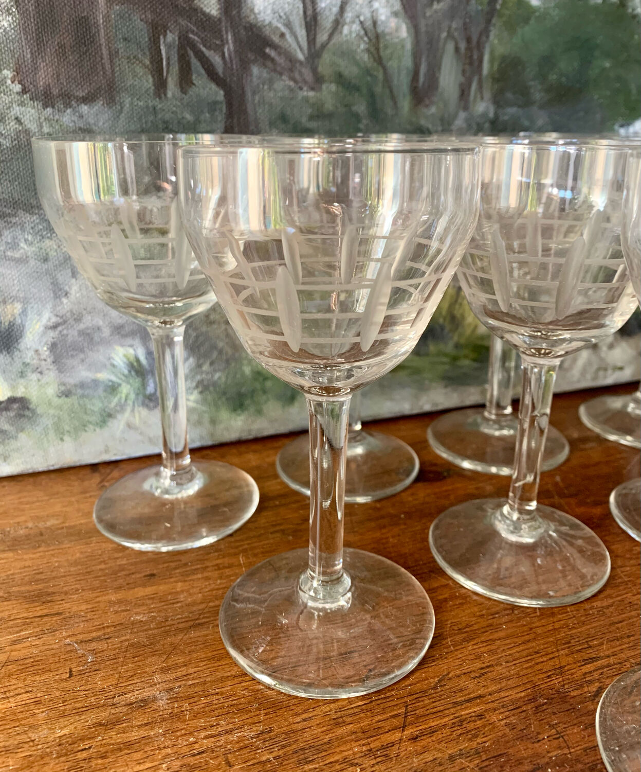 6 wine glasses