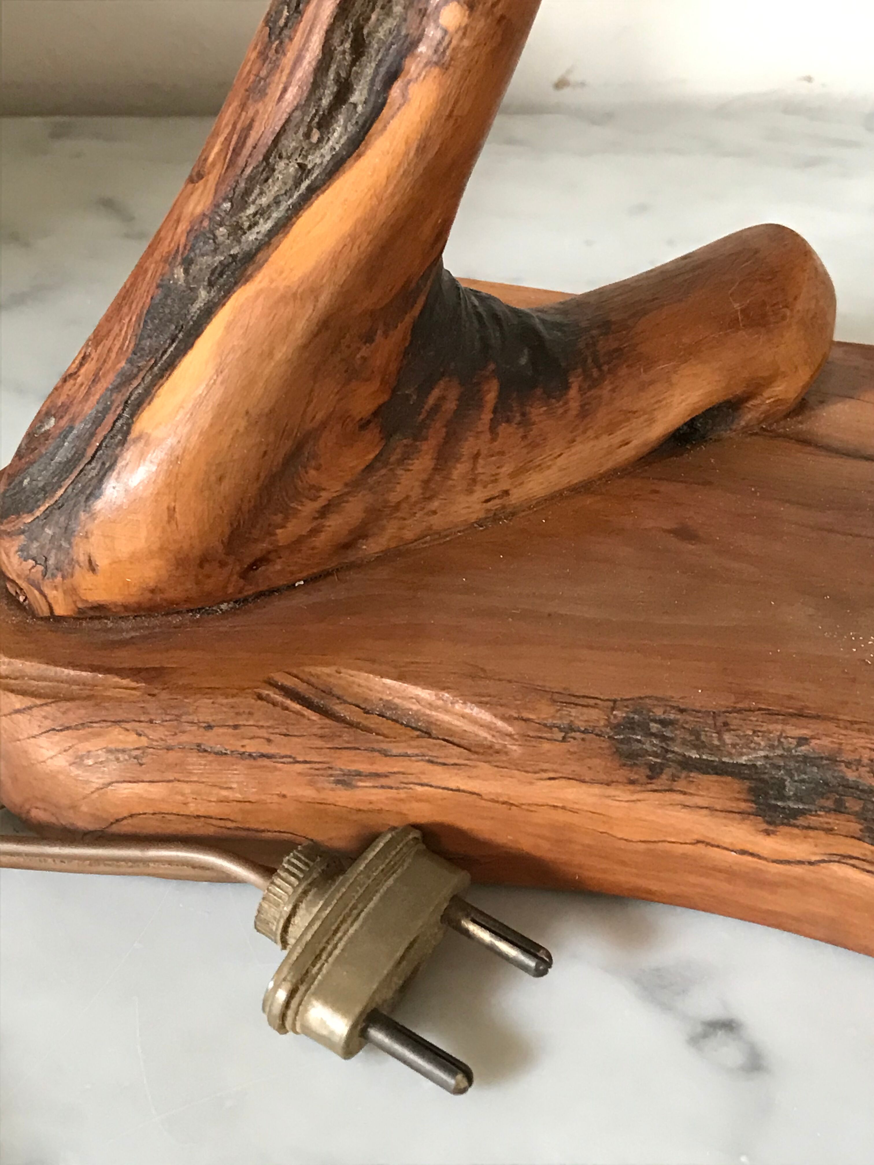 Vintage wooden bedside lamp