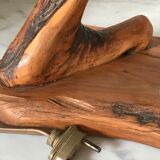 Vintage wooden bedside lamp