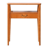 Vintage nightstand with drawer and double shelf