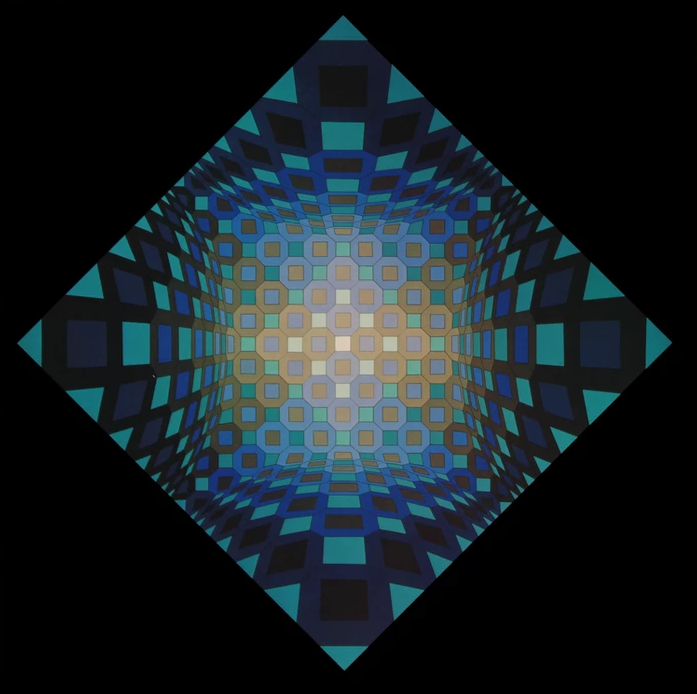 Victor vasarely - complete portfolio of 8 posters from 1974 - universal structures of the octagon