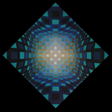 8 affiches de 1974, Victor vasarely, structures universelles de l'octogone