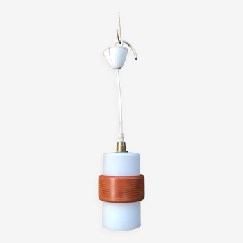 Suspension vintage Louis Kalff opaline années 60