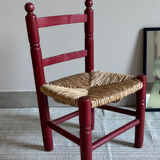 Chaise en bois et paille