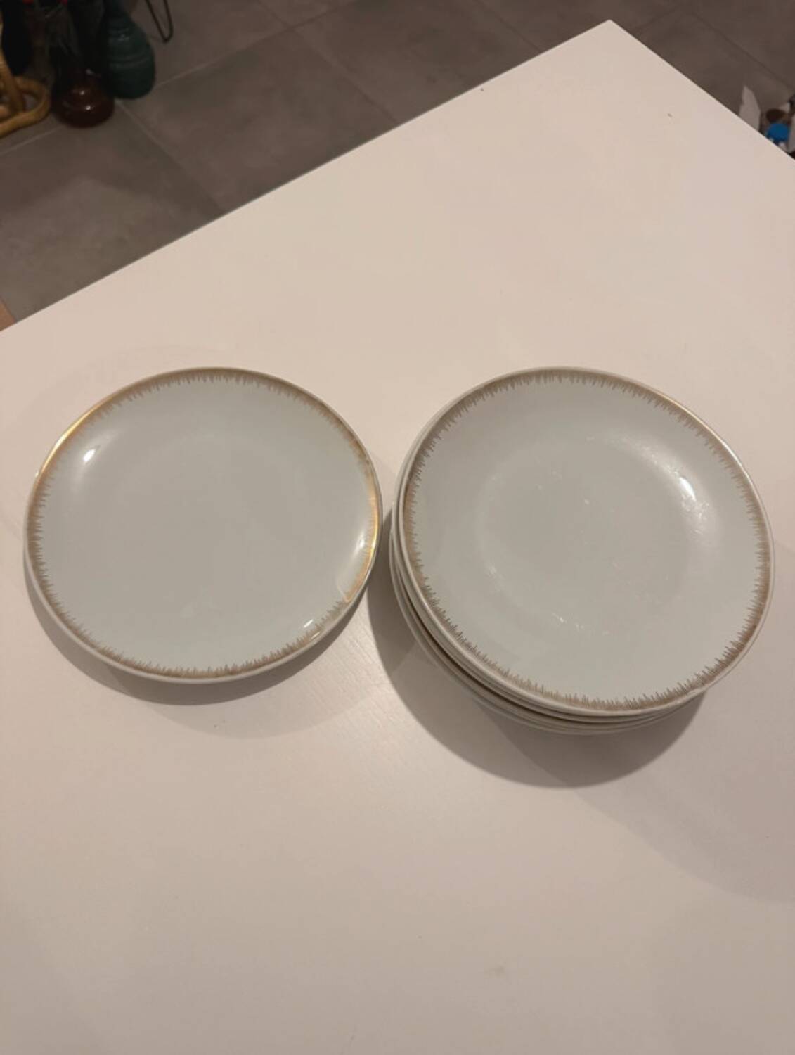 Set of 8 white and gold porcelain plates - Winterling Markenle