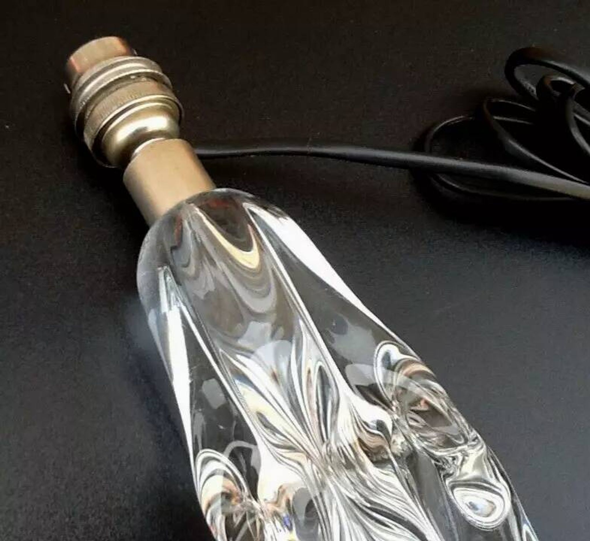 Pied de lampe (grand modèle) verre transparent années 1950