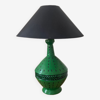 Lampe en céramique verte artisanale