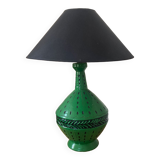 Handcrafted green ceramic lamp